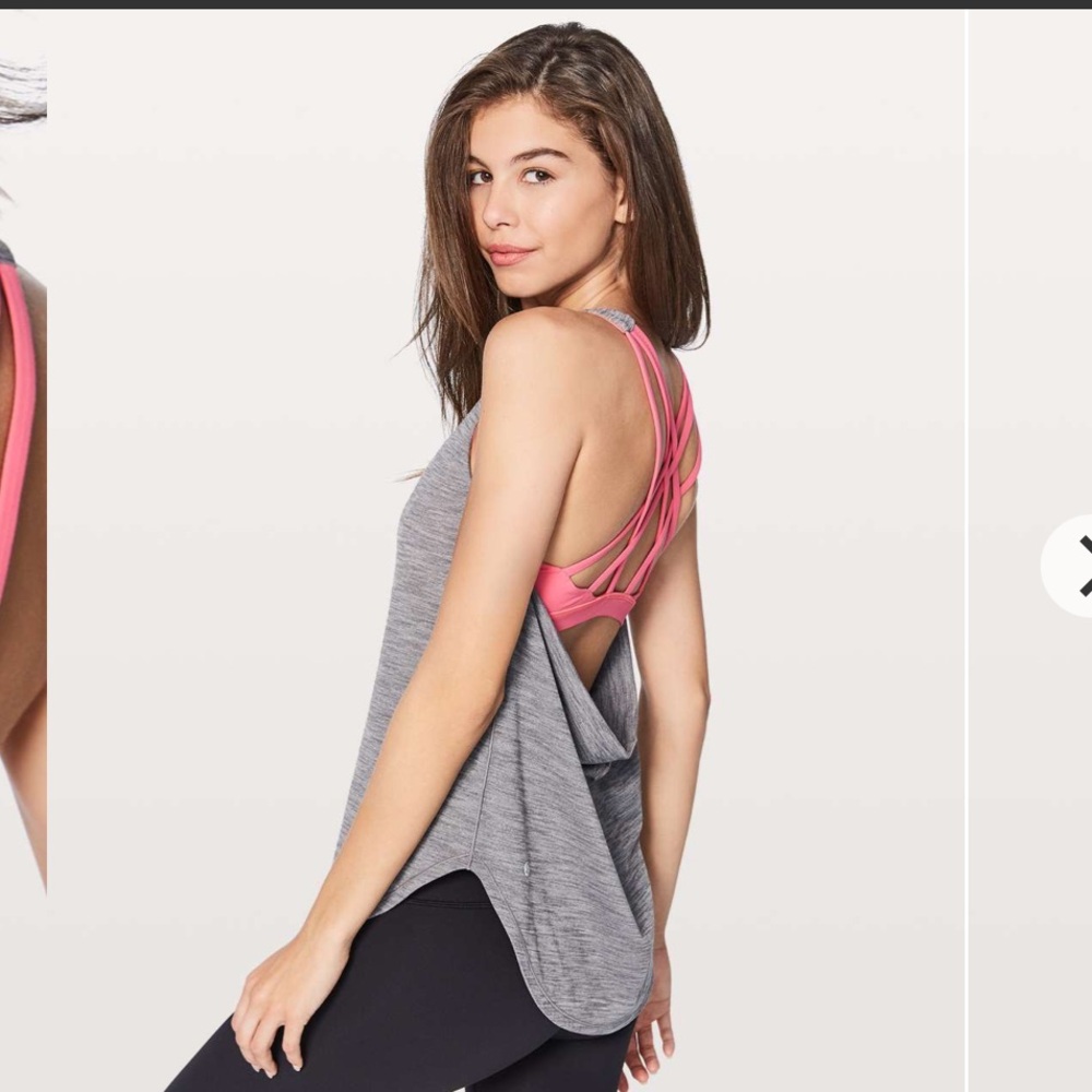 Lululemon Free To Be Serene Tank (2 In 1) Heathered pink sports bra women’s 6